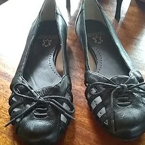 Women's new flats black genuine leather